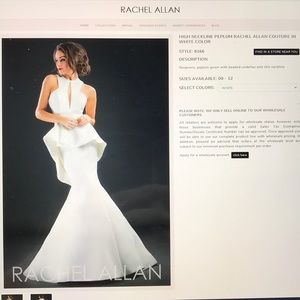 Rachel Allan couture High Neckline Peplum Dress